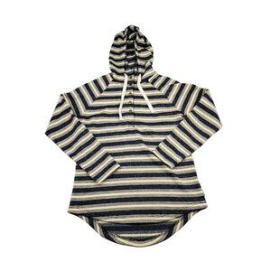 Eddie Bauer Medium Blue Off-White Striped Hoodie